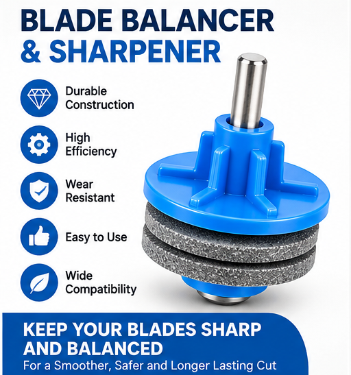 Universal Lawn Mower Blade Sharpener & Balancer Kit for Power Drills