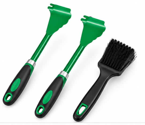 3-Piece Lawn Mower Deck Scraper & Cleaning Brush Tool Kit
