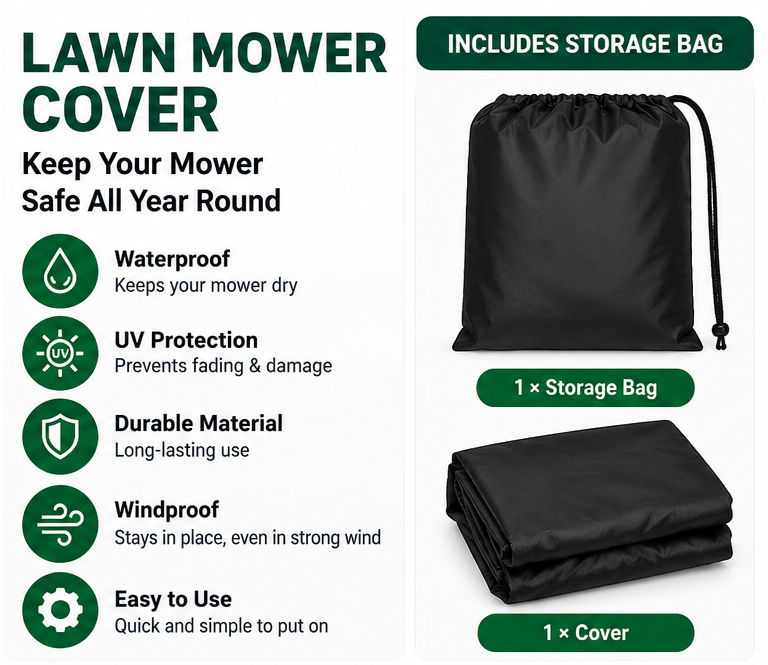 Universal Waterproof 420D Heavy Duty Riding Lawn Mower Cover (Up to 54)