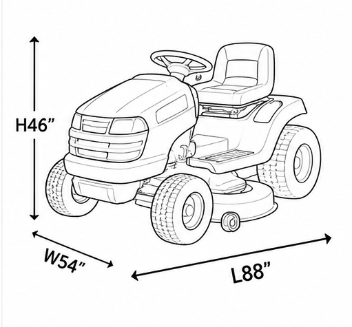Universal 420D Heavy Duty Riding Mower Cover - Fits Decks Up to 54"