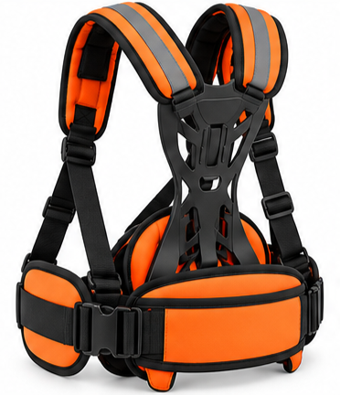 Adjustable Padded 5-Point Trimmer Harness Strap with Hip Protection Pad