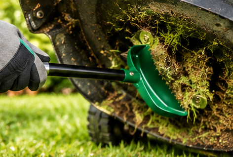 Ergonomic Mower Deck Scraper and Cleaning Tool