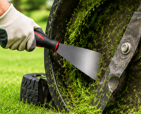 Heavy-Duty Lawn Mower Deck Scraper & Cleaning Tool
